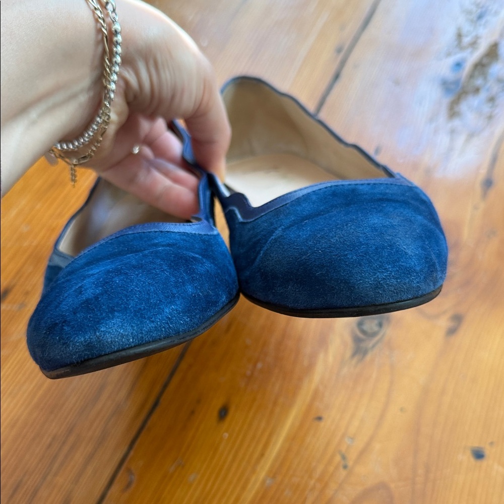 FS/NU Suede Blue Women's Scalloped Leather Upper Flats Shoes Size 8.5 - Picture 8 of 10